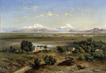 Uitzicht op Mexico in 1905 vanaf de heuvel van Guadalupe, 1905